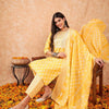 Dhiyona IE Floral Printed Regular Sequinned Pure Cotton Kurta With Trousers & Dupatta