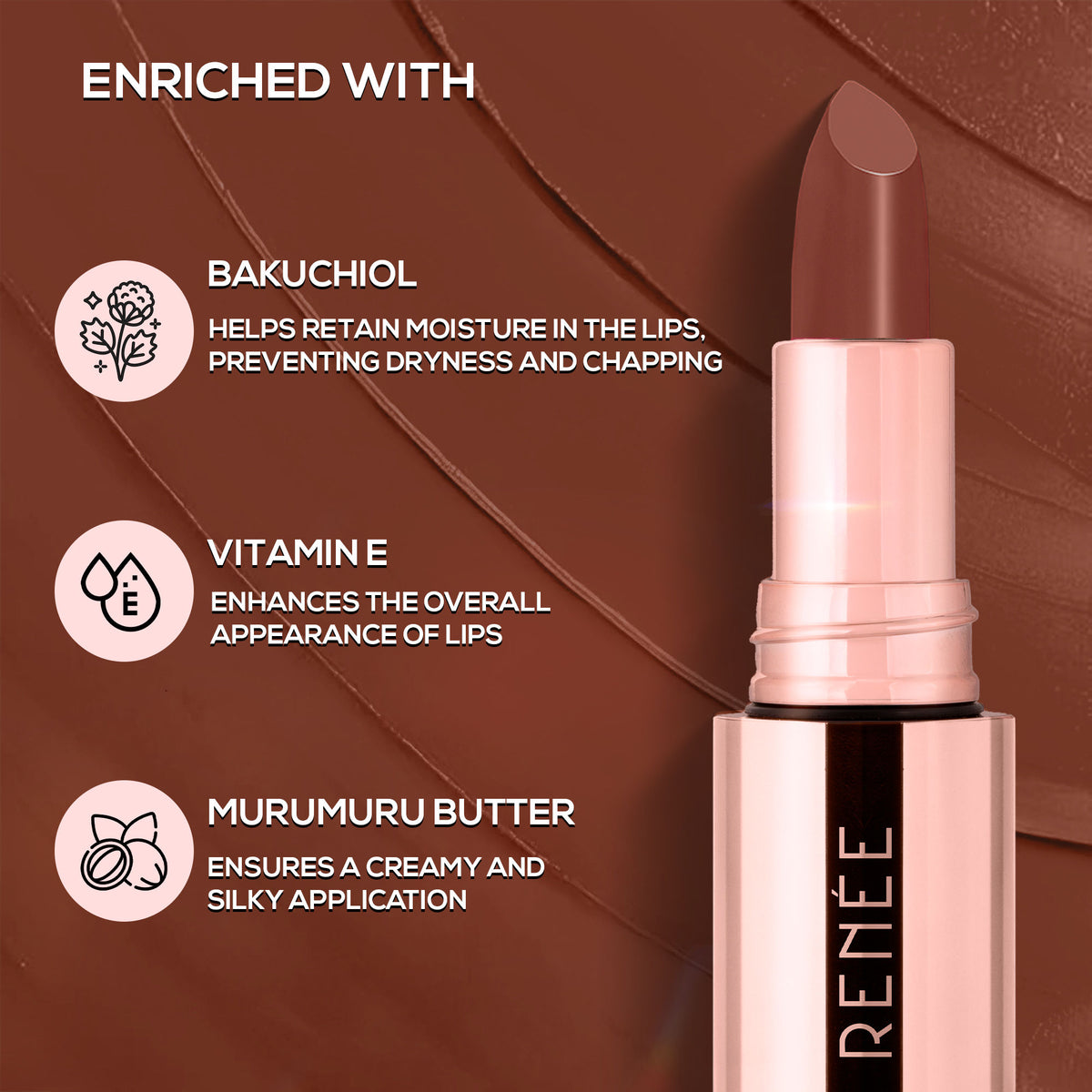 Renee Cosmetics Everstay Transfer - Proof Matte Lipstick - Brown Spice
