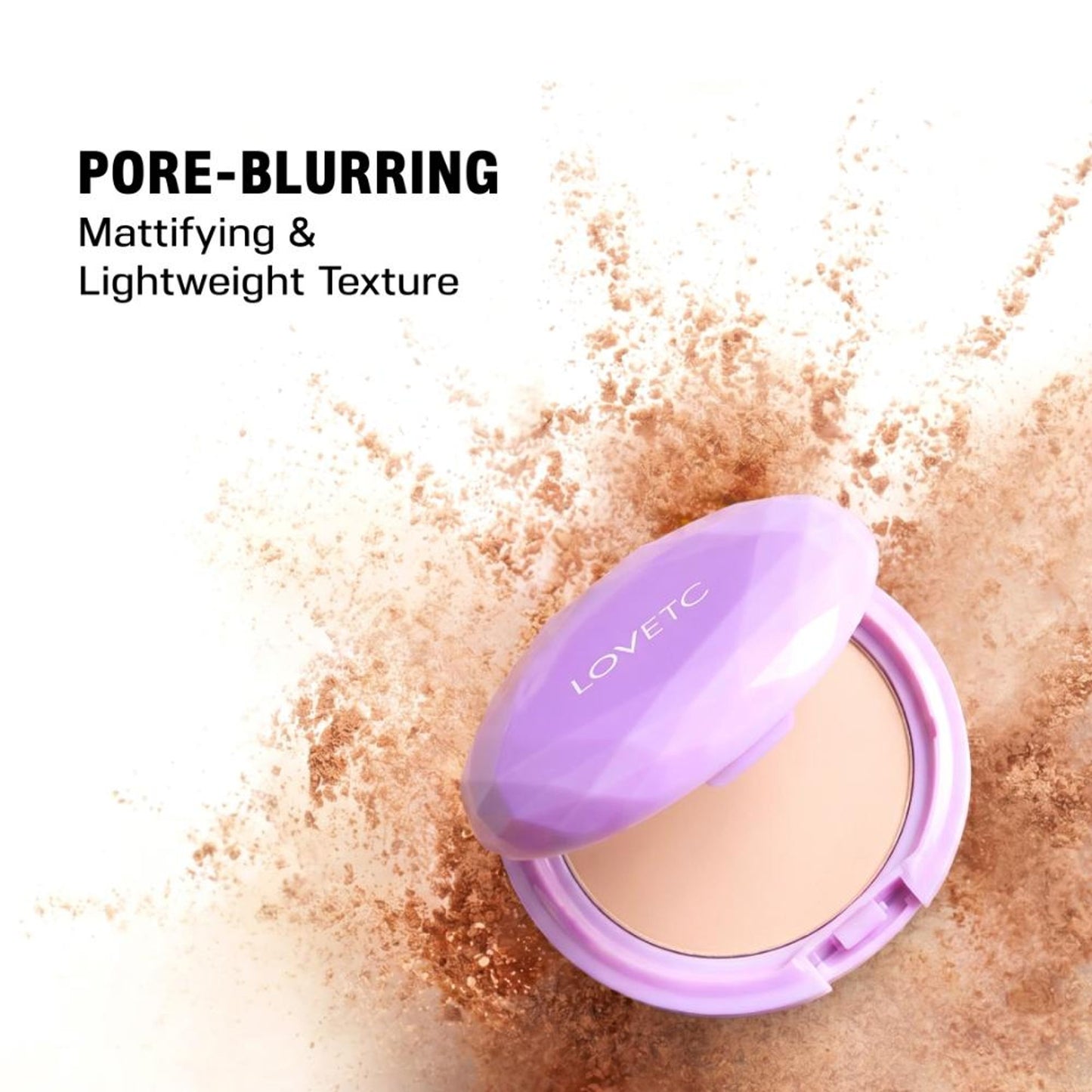 LOVETC Filter Finish Compact, Pore-Blurring & Mattifying, With Peptides - Salted Caramel Tart
