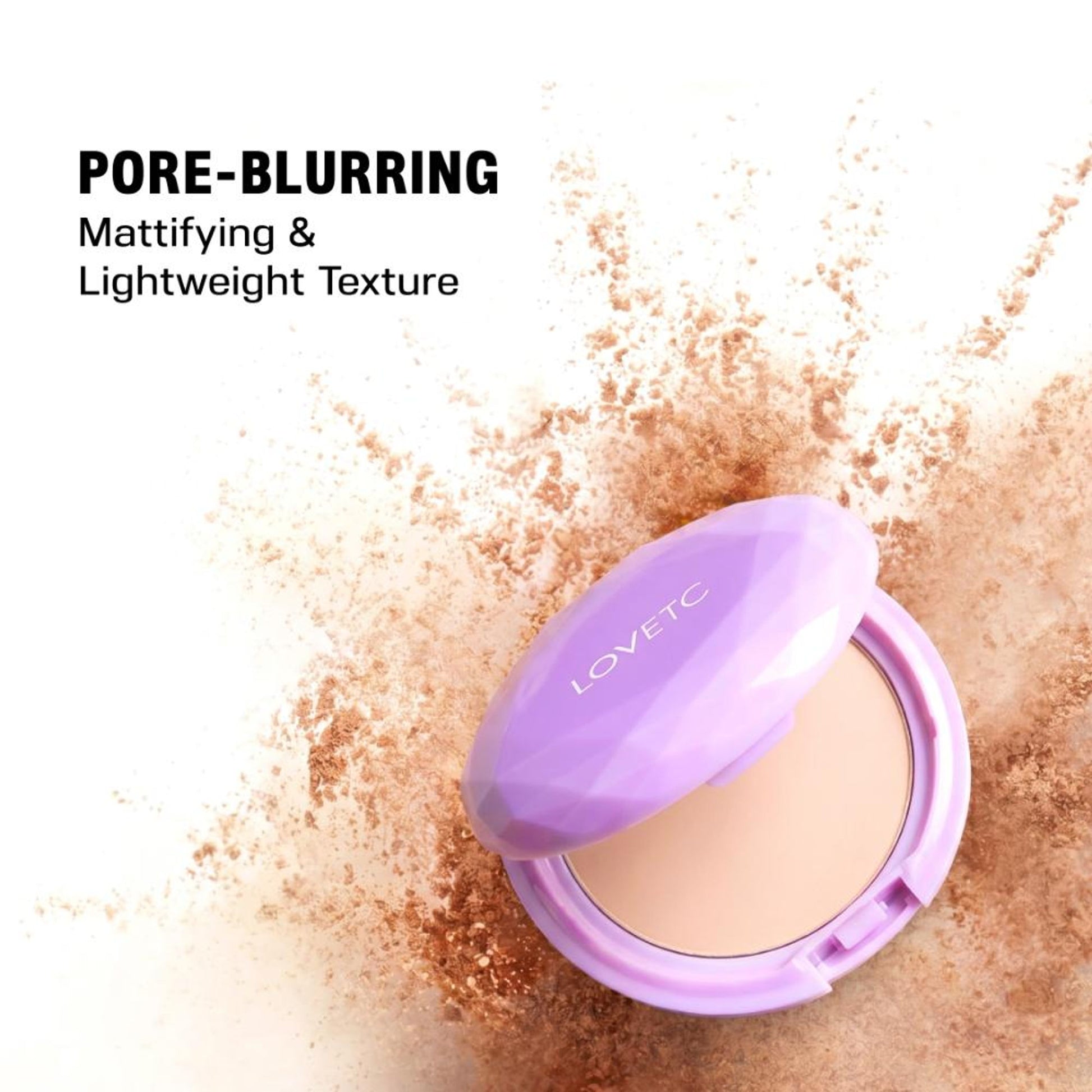 LOVETC Filter Finish Compact, Pore-Blurring & Mattifying, With Peptides - Salted Caramel Tart