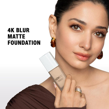 LOVETC 4K Blur Matte Foundation, Full Coverage, Hyaluronic Acid & Peptides - Butterscotch