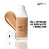 LOVETC 4K Blur Matte Foundation, Full Coverage, Hyaluronic Acid & Peptides - Walnut