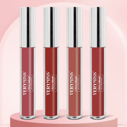 VERYMISS Set Of 4 Long Stay Velvet Matte Non Transfer Lip Color Combo 1