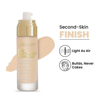 Swiss Beauty High Performance Foundation With Vitamin C & Niacinamide Light-Weight - 03 Natural Beige