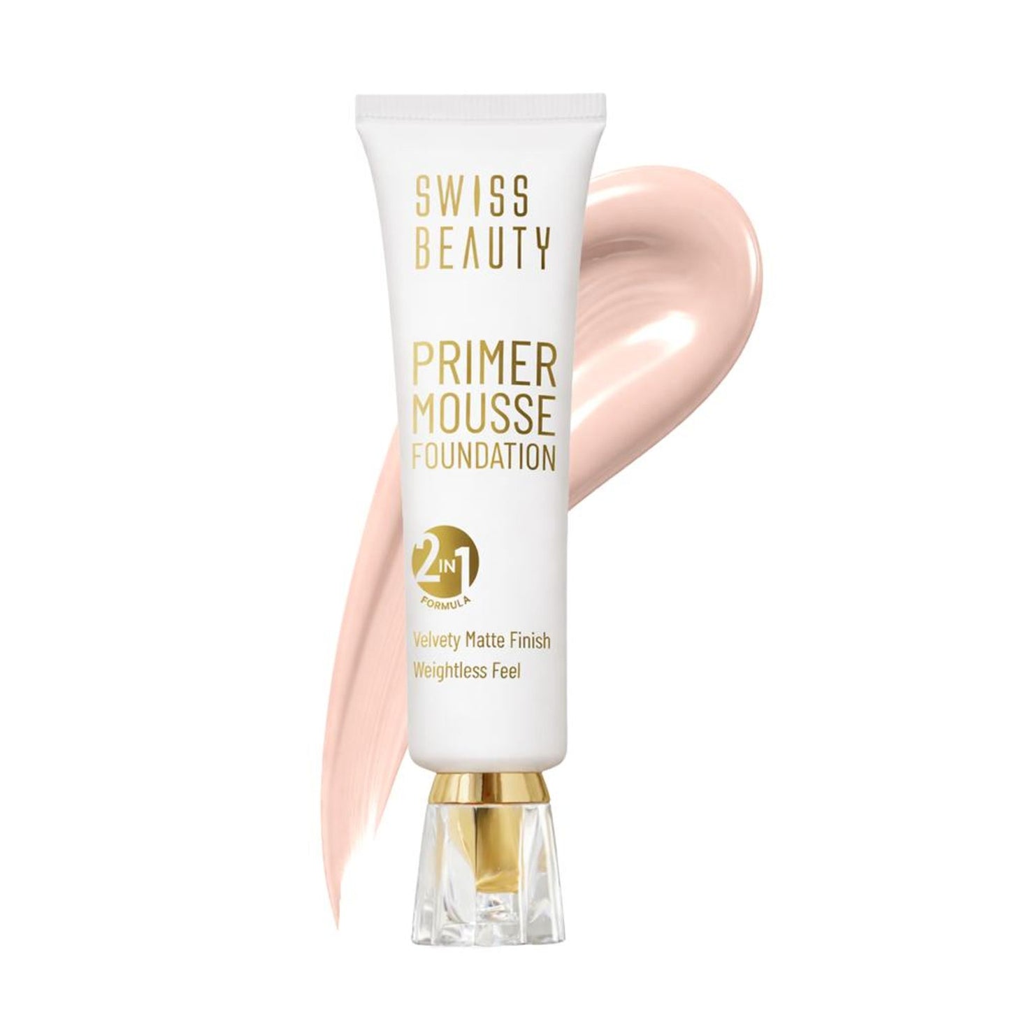 Swiss Beauty Primer Mousse Foundation - 1 White Ivory