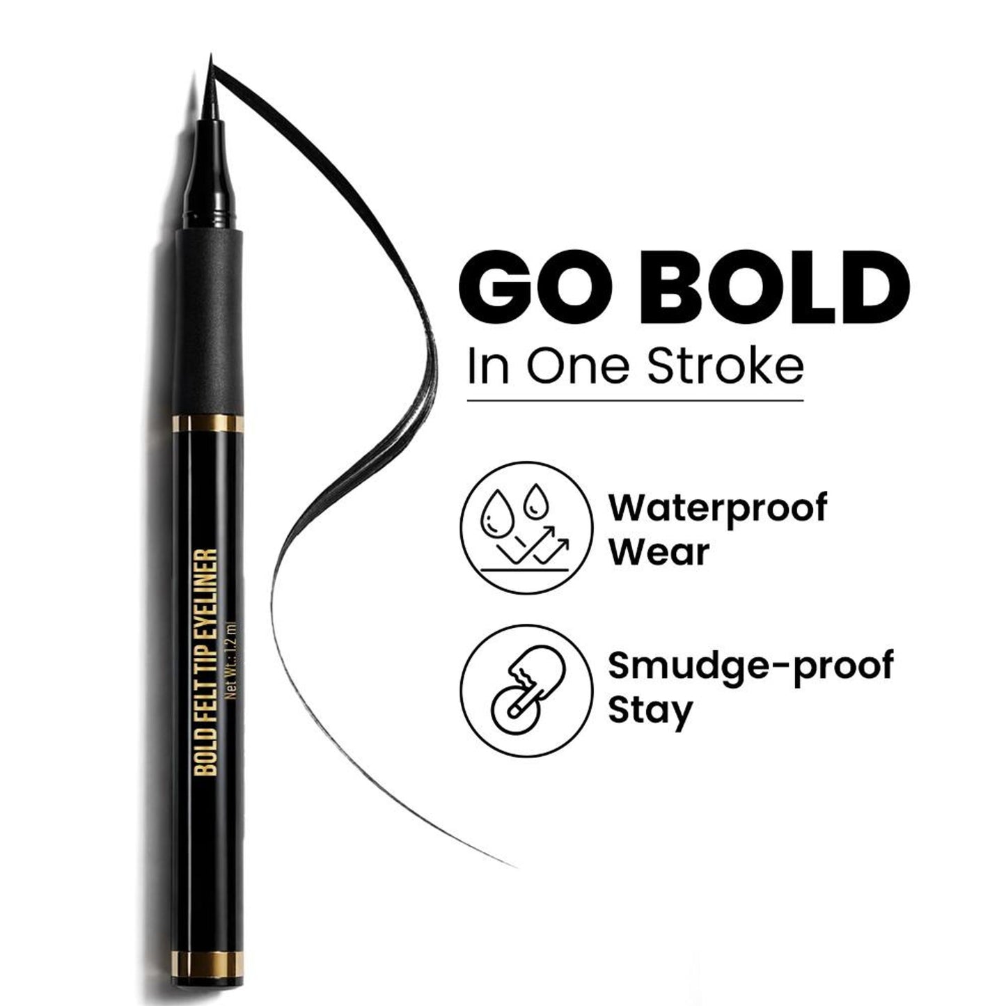 Swiss Beauty Bold Felt Tip Eyeliner - Jet Black