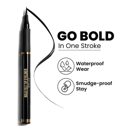 Swiss Beauty Bold Felt Tip Eyeliner - Jet Black