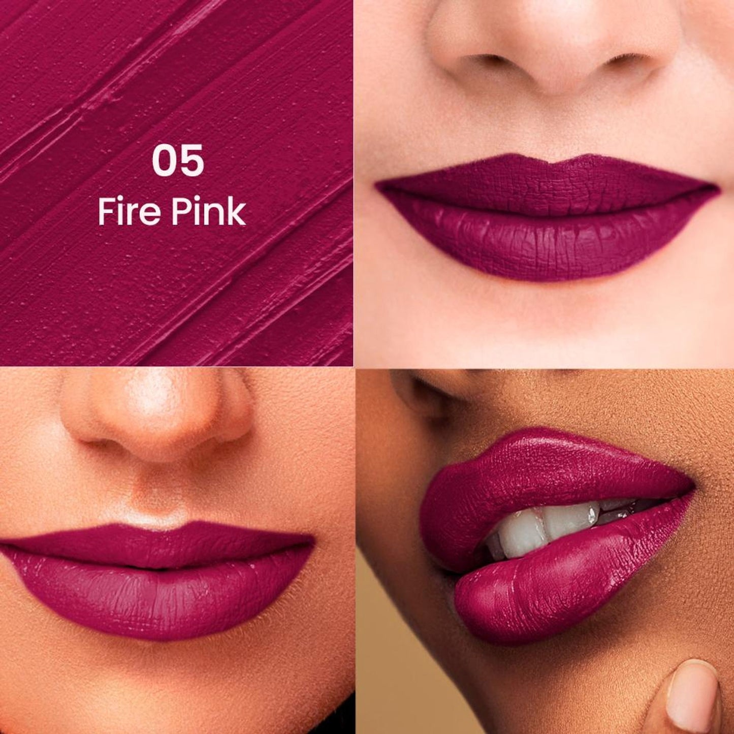 Swiss Beauty Non-Transfer Matte Lipstick - 5 Fire Pink