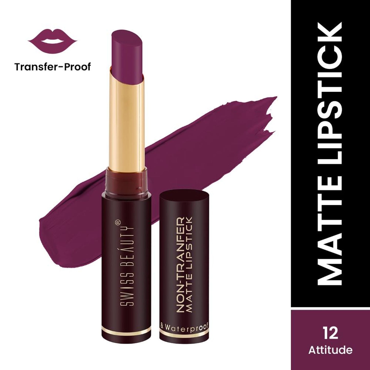 Swiss Beauty Non-Transfer Matte Lipstick - 12 Attitude