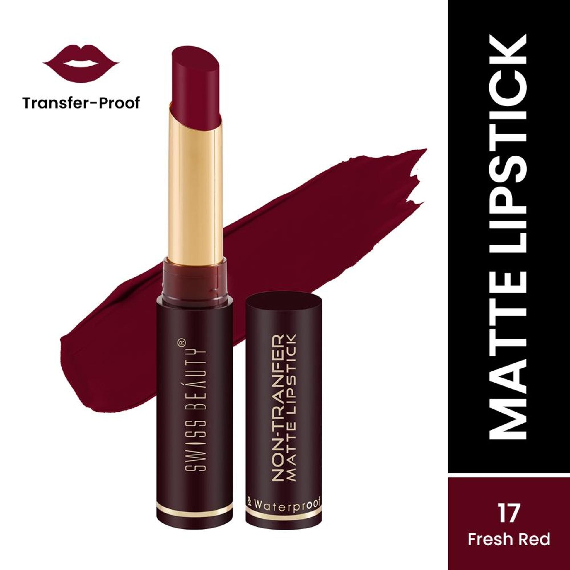 Swiss Beauty Non-Transfer Matte Lipstick - 17 Fresh Red