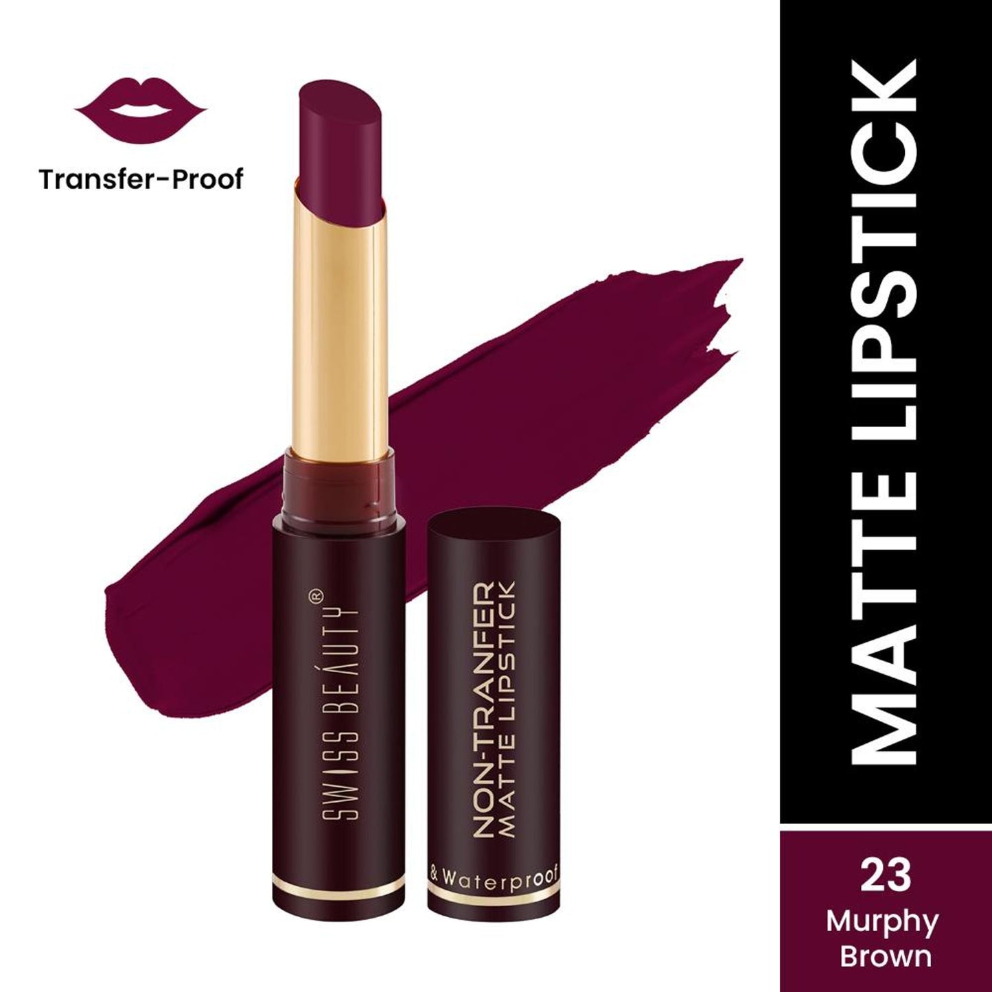 Swiss Beauty Non-Transfer Matte Lipstick - 23 Murphy Brown