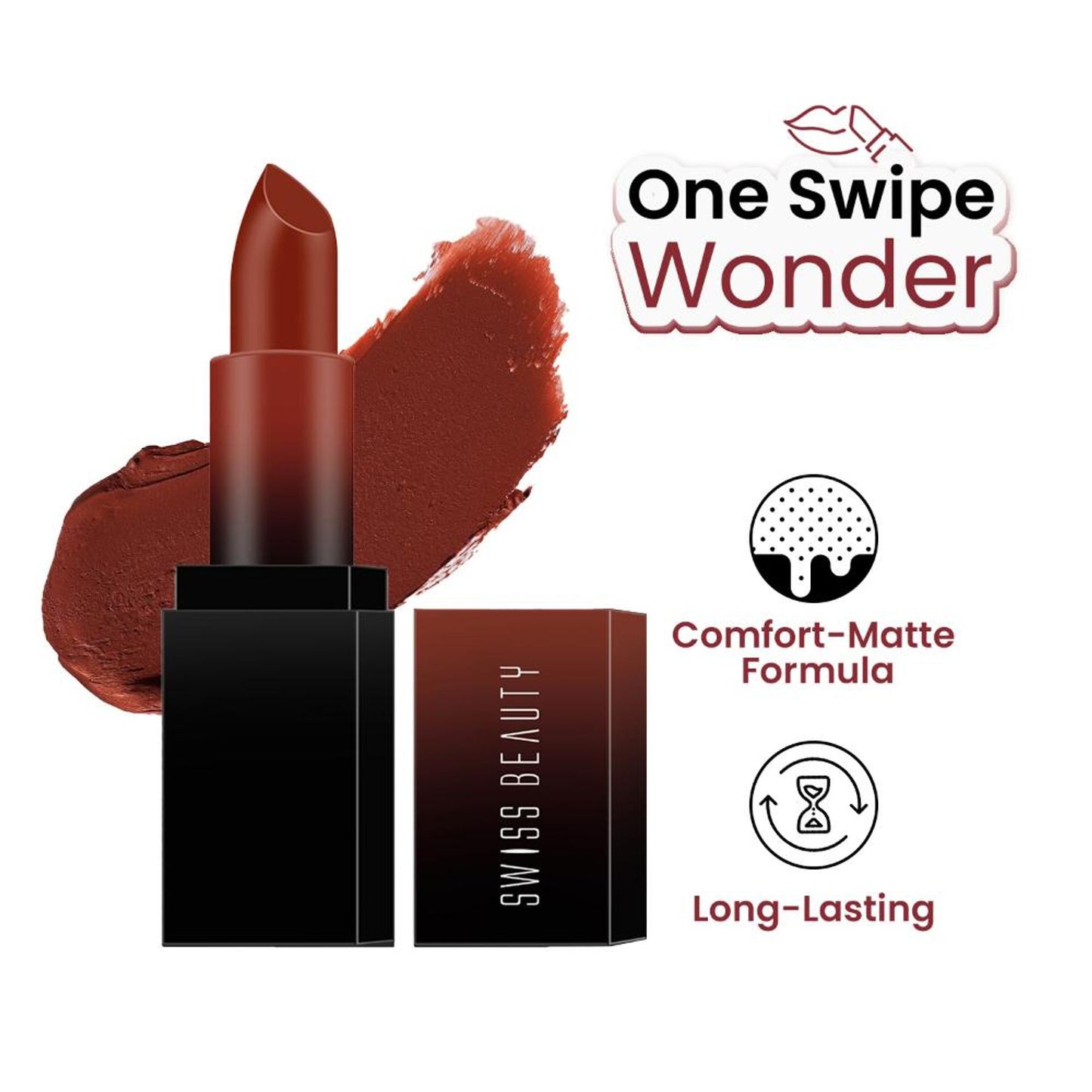 Swiss Beauty HD Matte Lipstick , High Coverage , Lightweight - 03 Athena