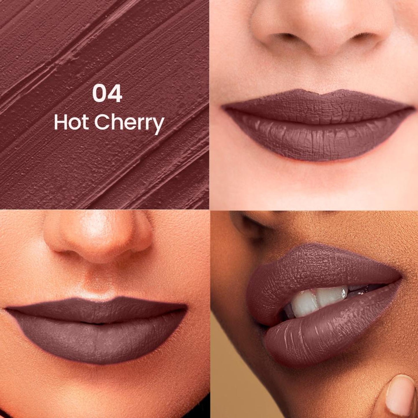 Swiss Beauty HD Matte Lipstick , High Coverage , Lightweight - 04 Hot Cherry