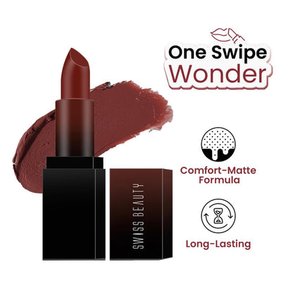 Swiss Beauty HD Matte Lipstick , High Coverage , Lightweight - 11 Chocolava