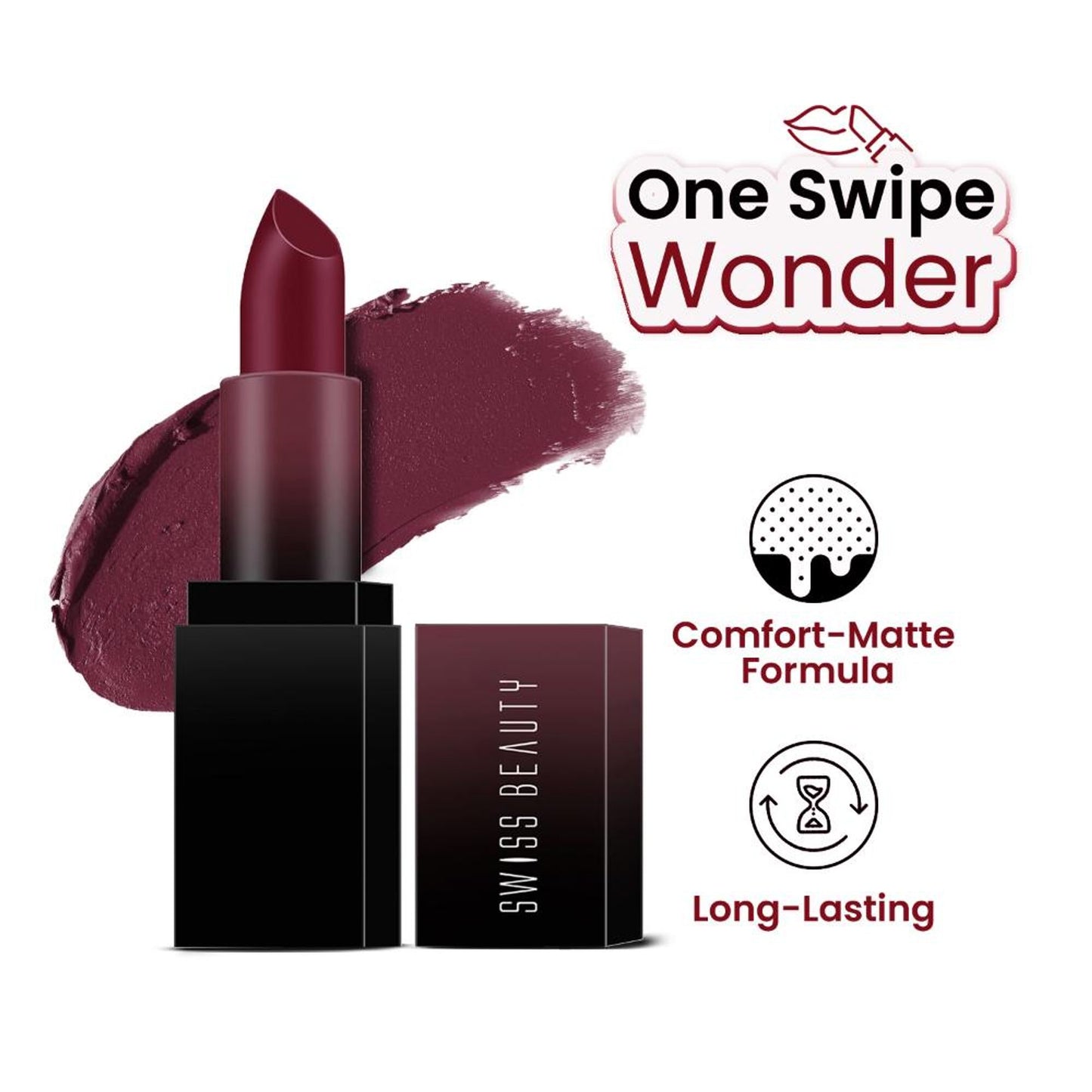 Swiss Beauty HD Matte Lipstick , High Coverage , Lightweight - 20 Dynamite Berry