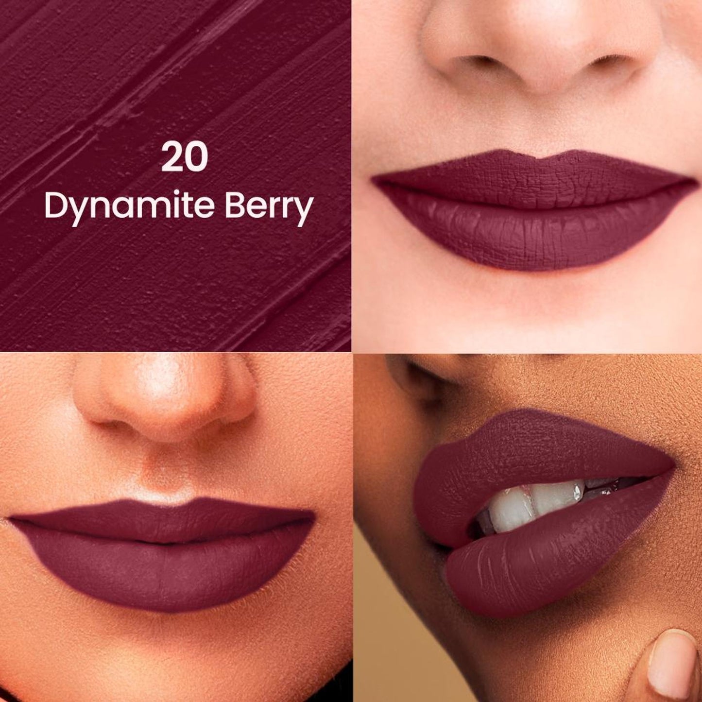 Swiss Beauty HD Matte Lipstick , High Coverage , Lightweight - 20 Dynamite Berry