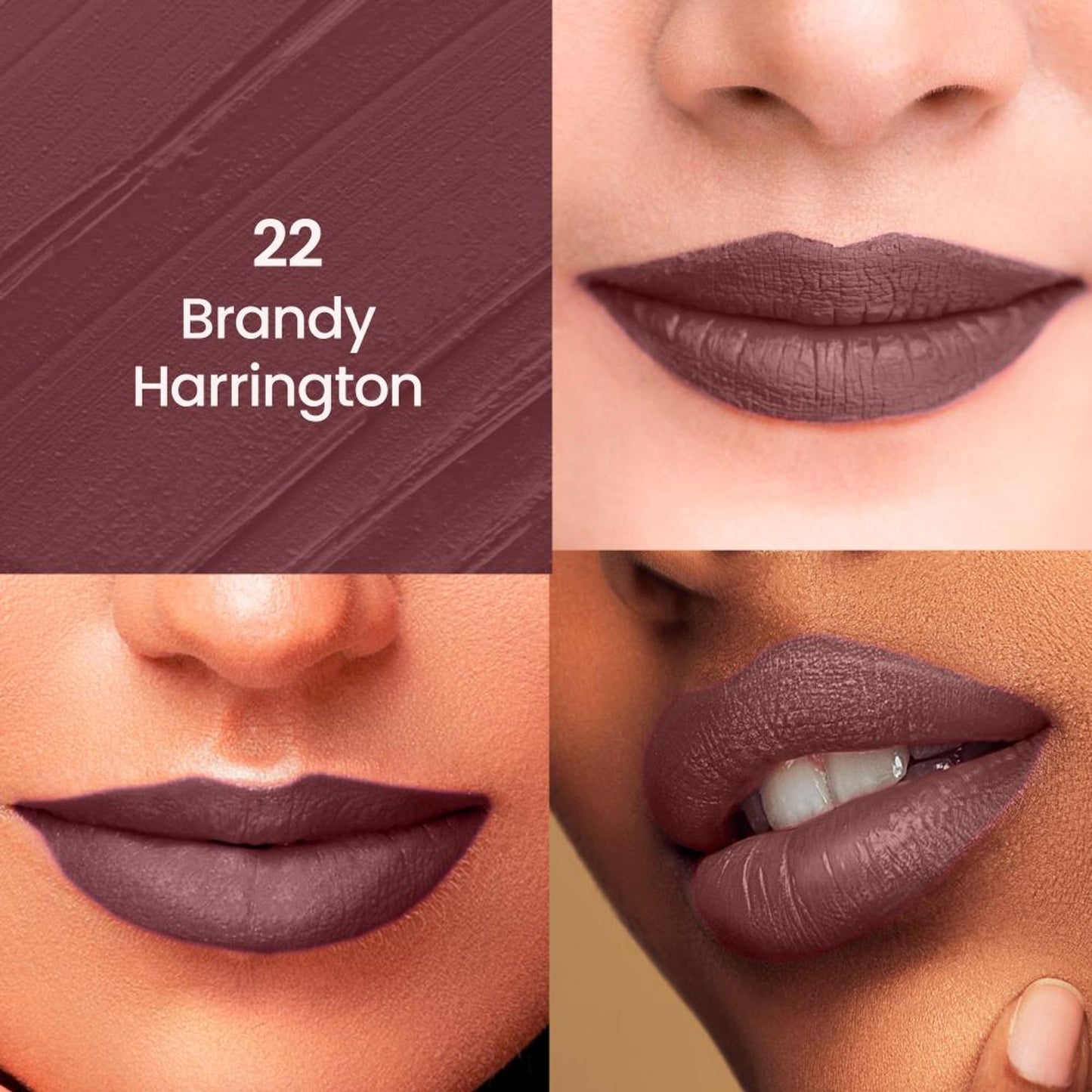 Swiss Beauty HD Matte Lipstick , High Coverage , Lightweight - 22 Brandy Harrington