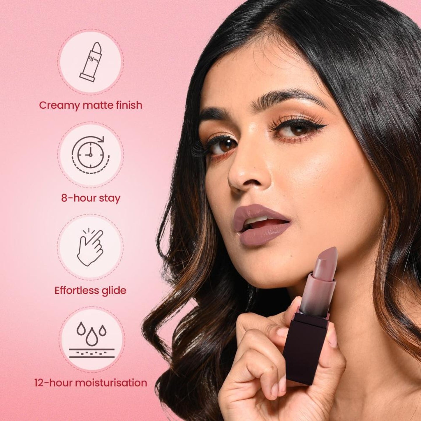 Swiss Beauty HD Matte Lipstick , High Coverage , Lightweight - 26 Nude Affair