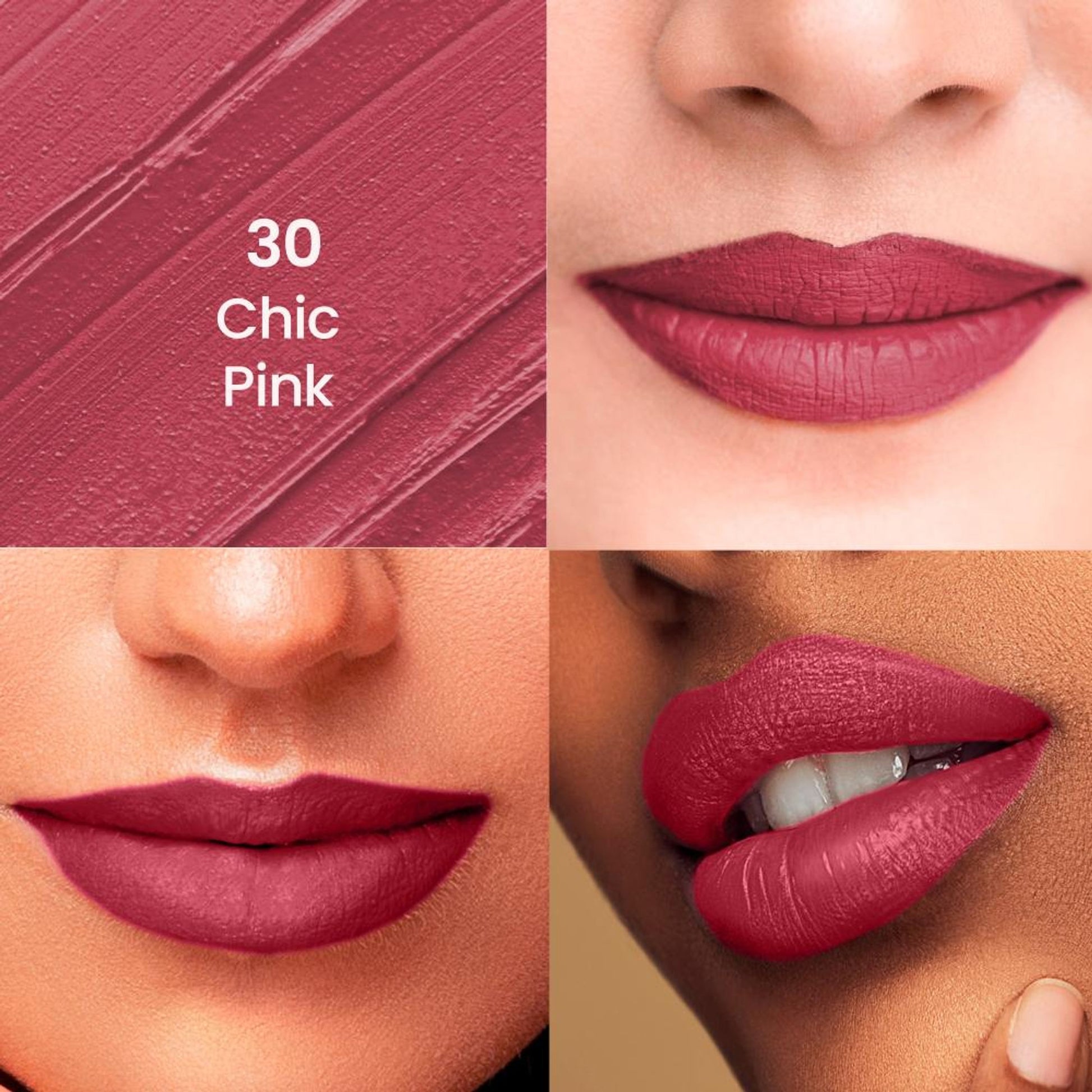 Swiss Beauty HD Matte Lipstick , High Coverage , Lightweight - 30 Chic Pink