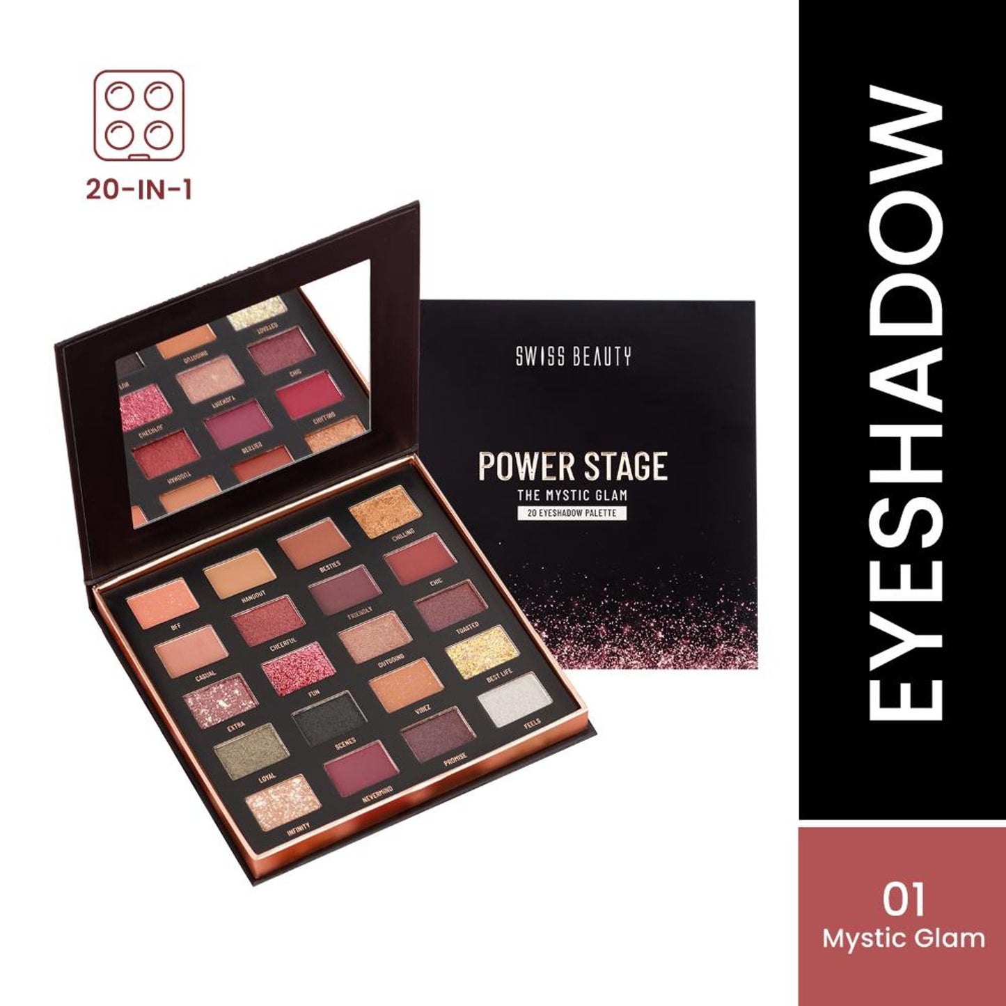 Swiss Beauty Power Stage Eyeshadow Palette - 01 Mystic Glam