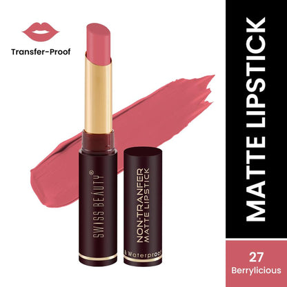 Swiss Beauty Non-Transfer Matte Lipstick - 27 Berrylicious