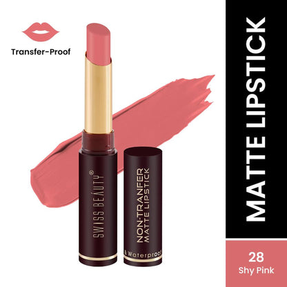 Swiss Beauty Non-Transfer Matte Lipstick - 28 Shy Pink