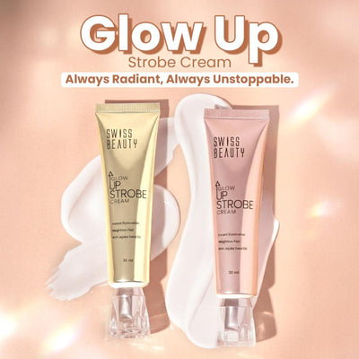 Swiss Beauty Glow Up Strobe Cream, Dewy Radiance, Versatile Use With Jojoba Oil - 1 Pink Twilight