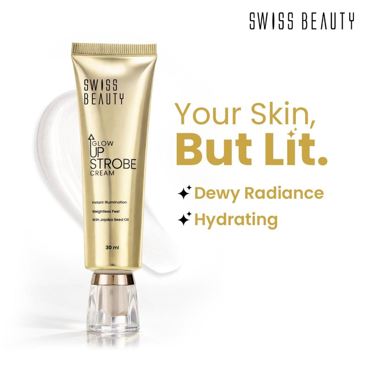 Swiss Beauty Glow Up Strobe Cream, Dewy Radiance, Versatile Use With Jojoba Oil - 2 Moonlit Glow