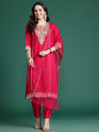 Ethnic Motifs Kurta with Trousers & Dupatta