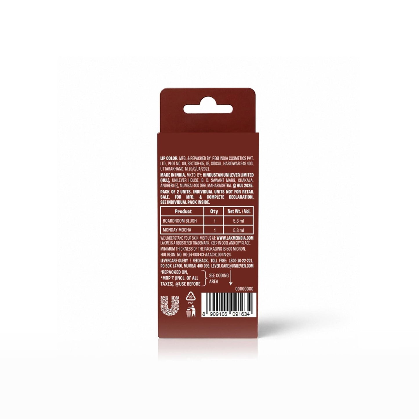 Lakme 9 To 5 Hya Matte - Make It Matter - Pack Of 2