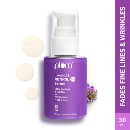 Plum 1% Retinol Face Serum With Bakuchiol- Boosts Collagen- Reduces Fine Lines & Wrinkles