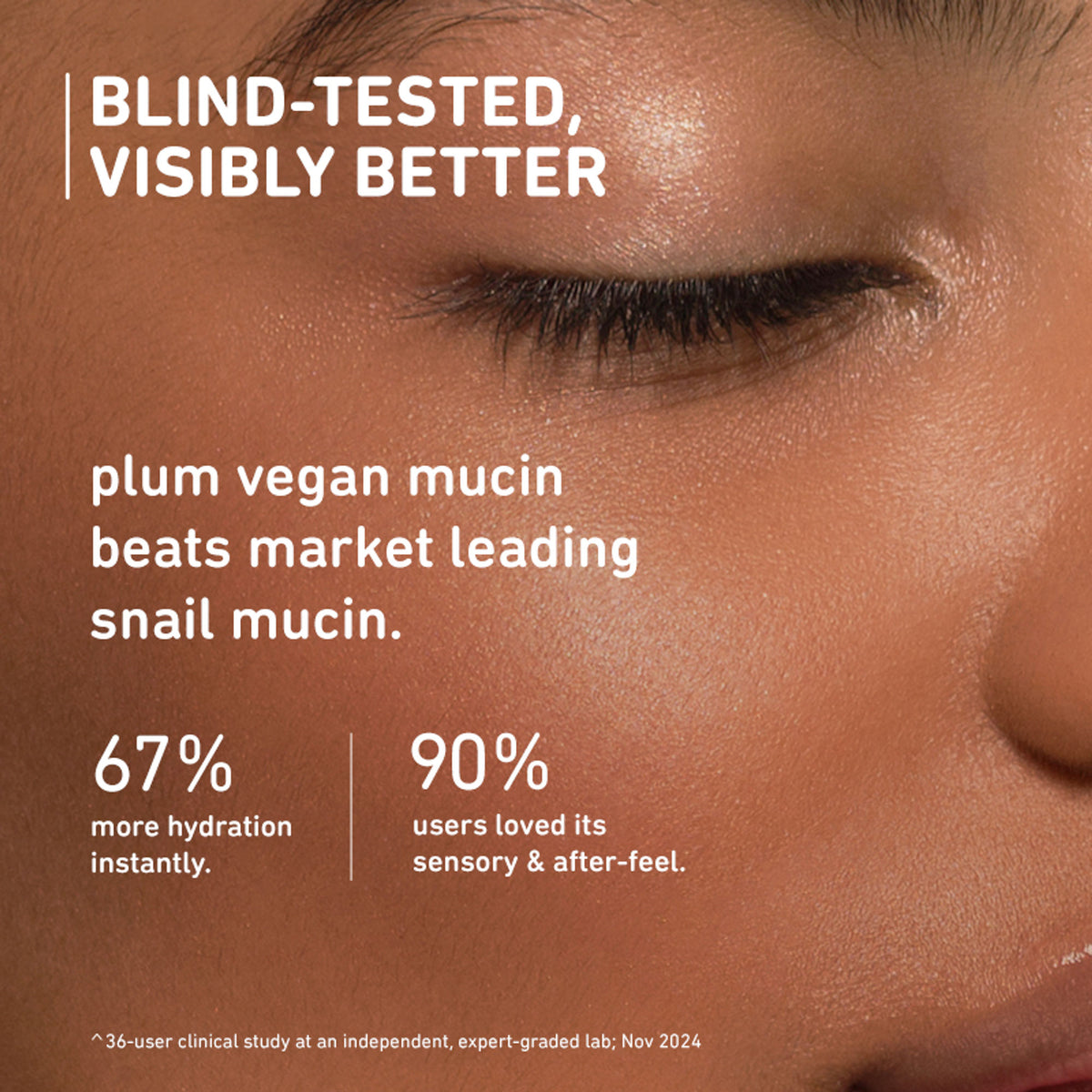 Plum Vegan Mucin Essence with Cica & Hya-Betaine for Soothing, Multi-Layer 72-Hr Hydration