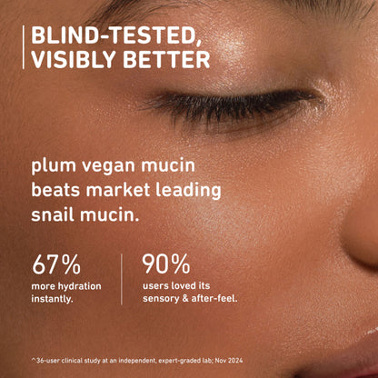 Plum Vegan Mucin Essence with Cica & Hya-Betaine for Soothing, Multi-Layer 72-Hr Hydration