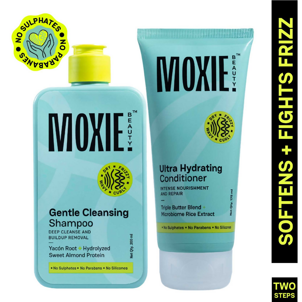 Moxie Beauty Rinse & Shine conditioner bottle with sleek packaging, showcasing the Moxie brand logo and product details.