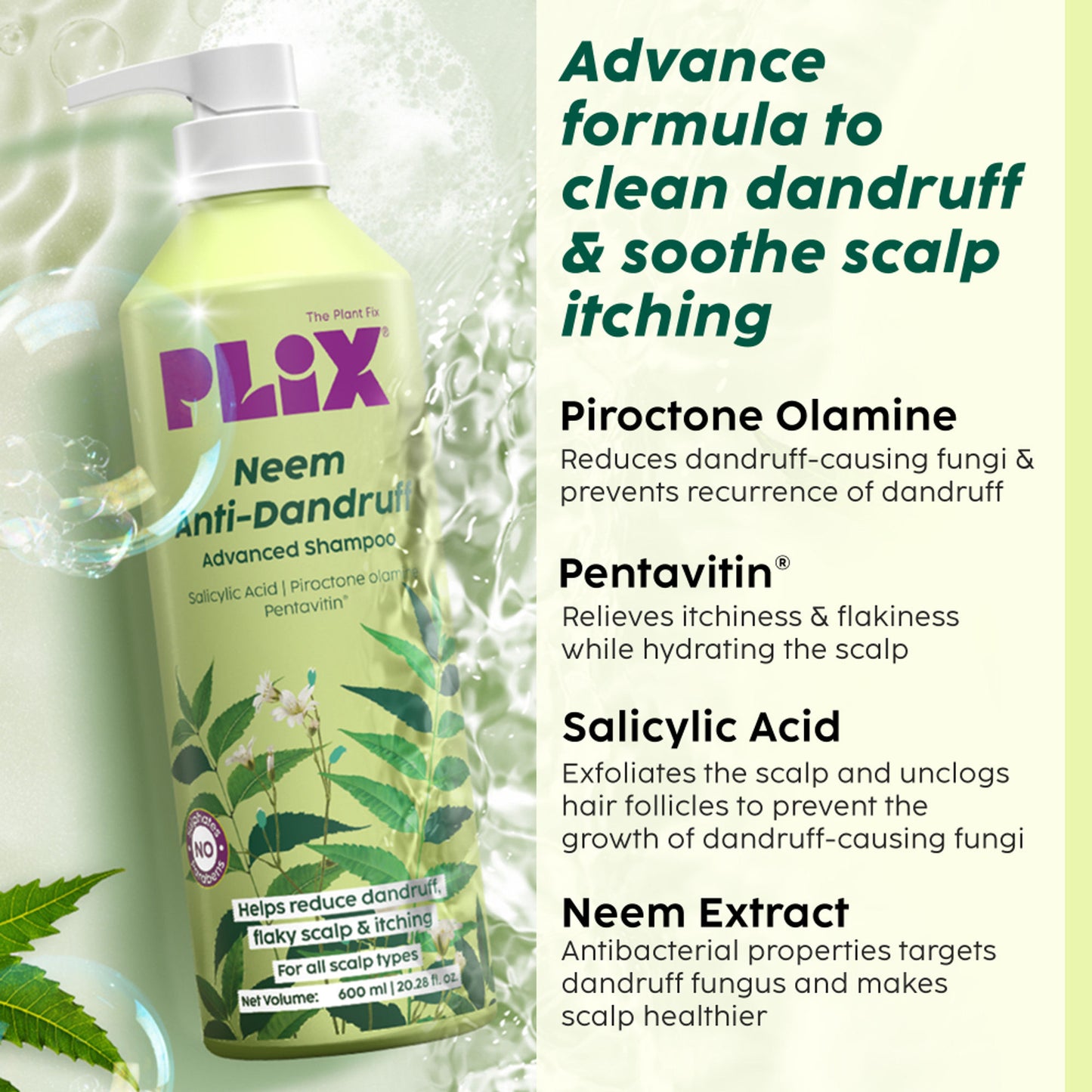 Plix The Plant Fix Neem Anti-Dandruff Advanced Shampoo