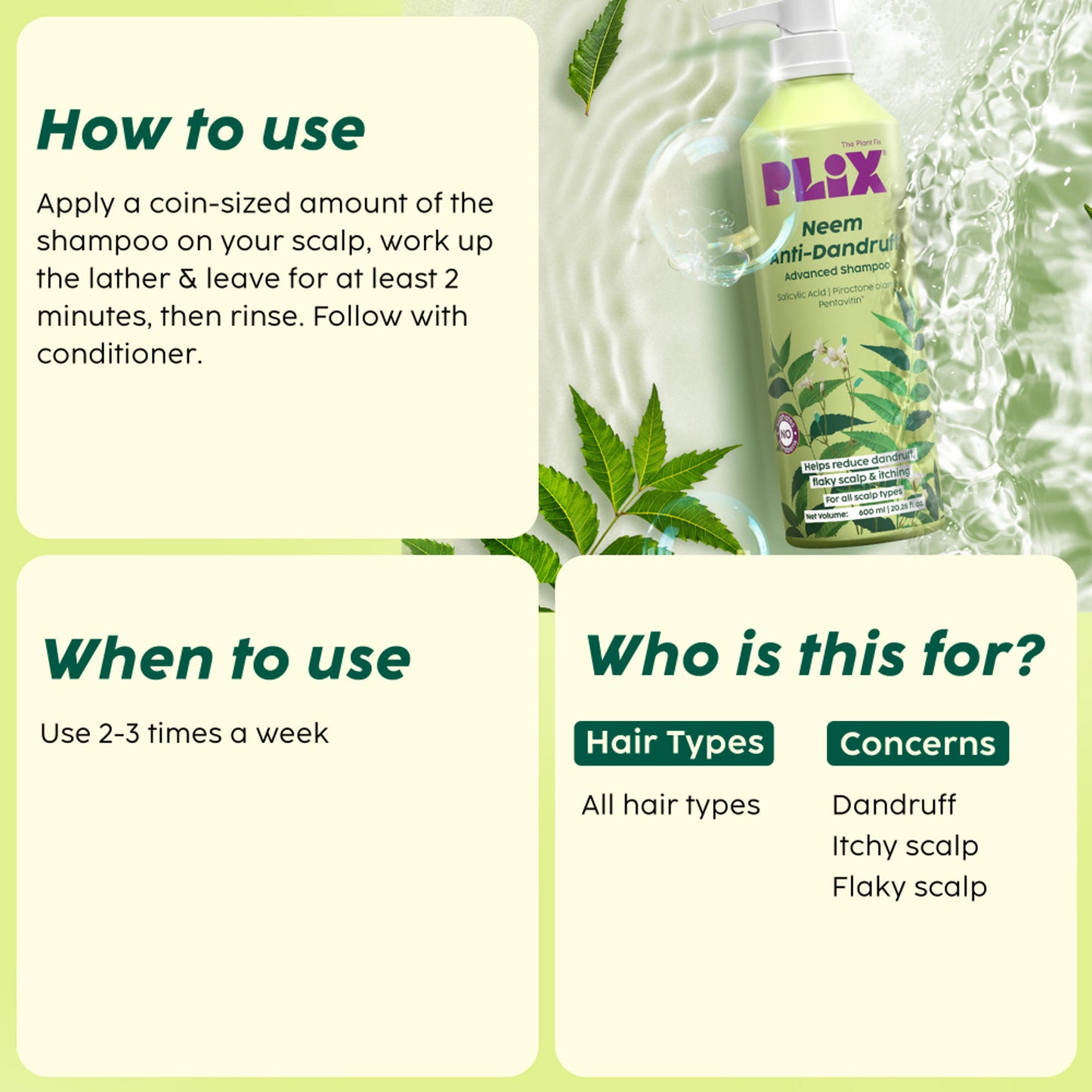 Plix The Plant Fix Neem Anti-Dandruff Advanced Shampoo