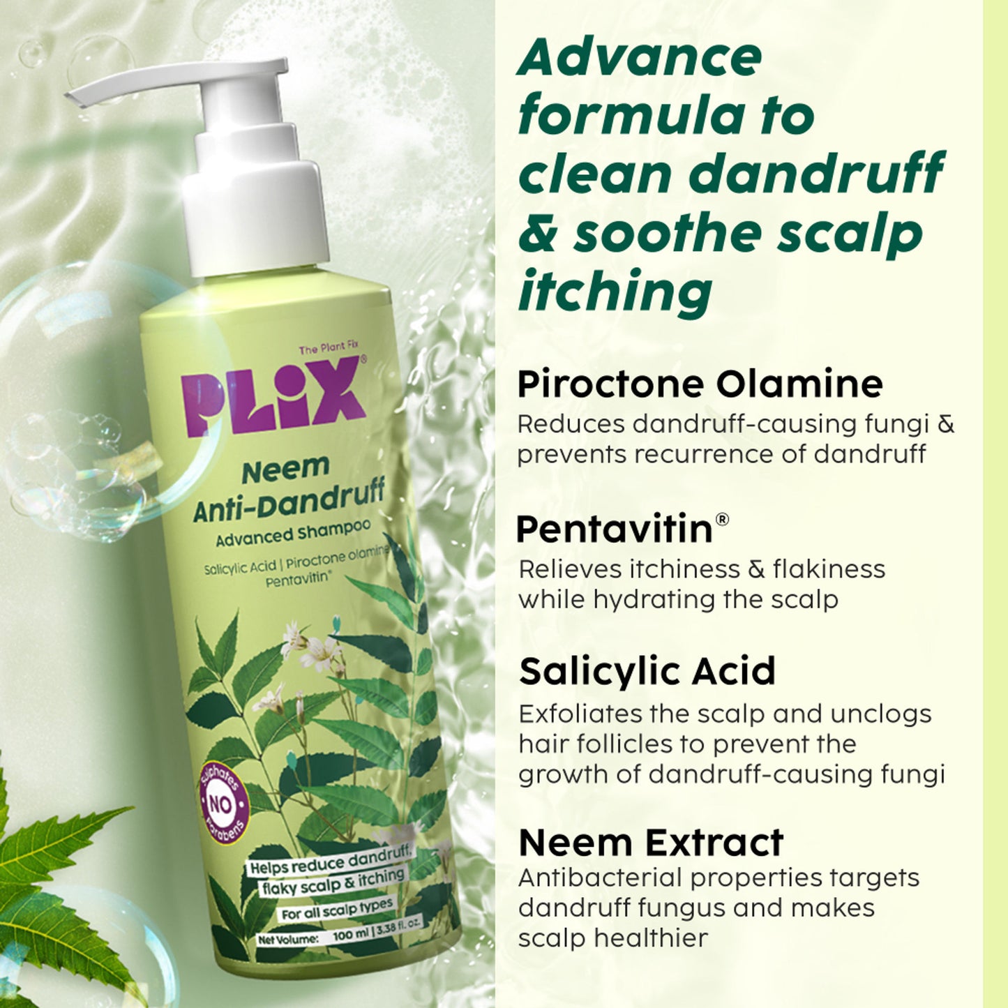 Plix The Plant Fix Neem Anti-Dandruff Advanced Shampoo