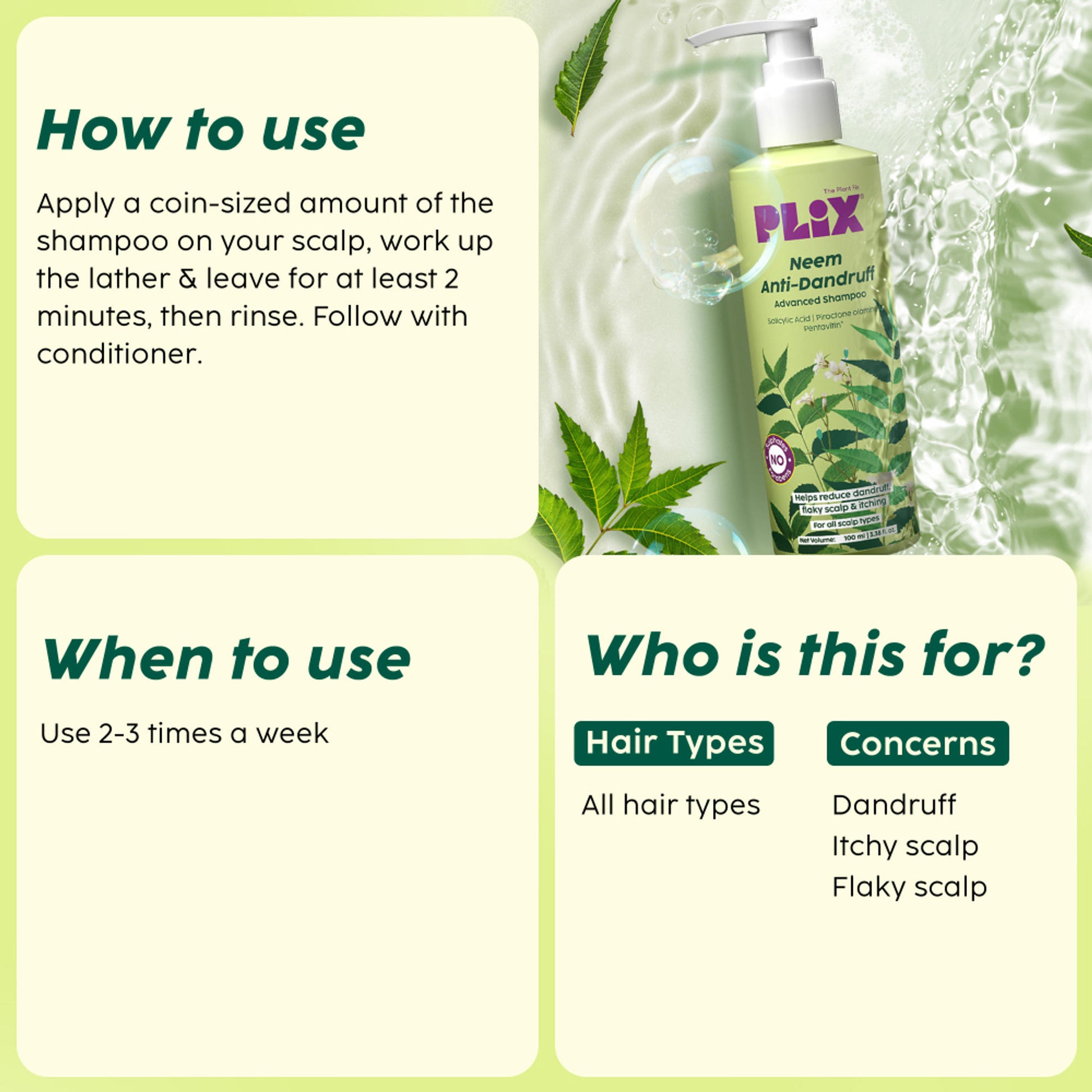 Plix The Plant Fix Neem Anti-Dandruff Advanced Shampoo