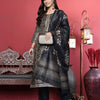 Dhiyona VA Women'sGrey Floral Printed Beads and Stones Straight Kurta with Trousers & Dupatta
