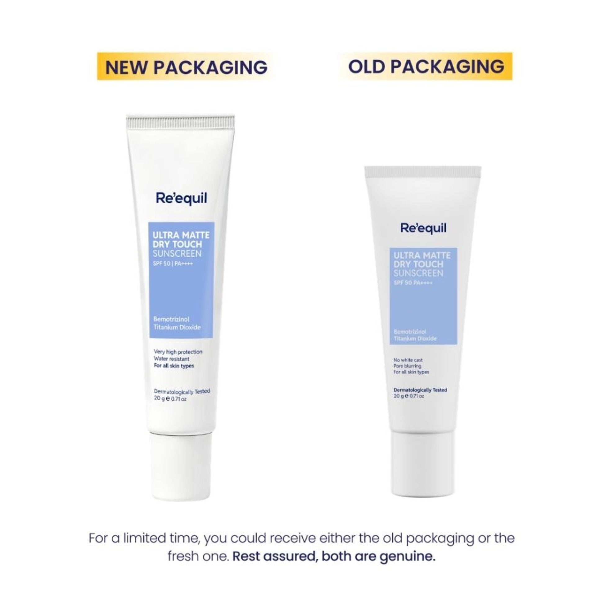 Re'equil Ultra Matte Dry Touch Sunscreen SPF 50 PA++++