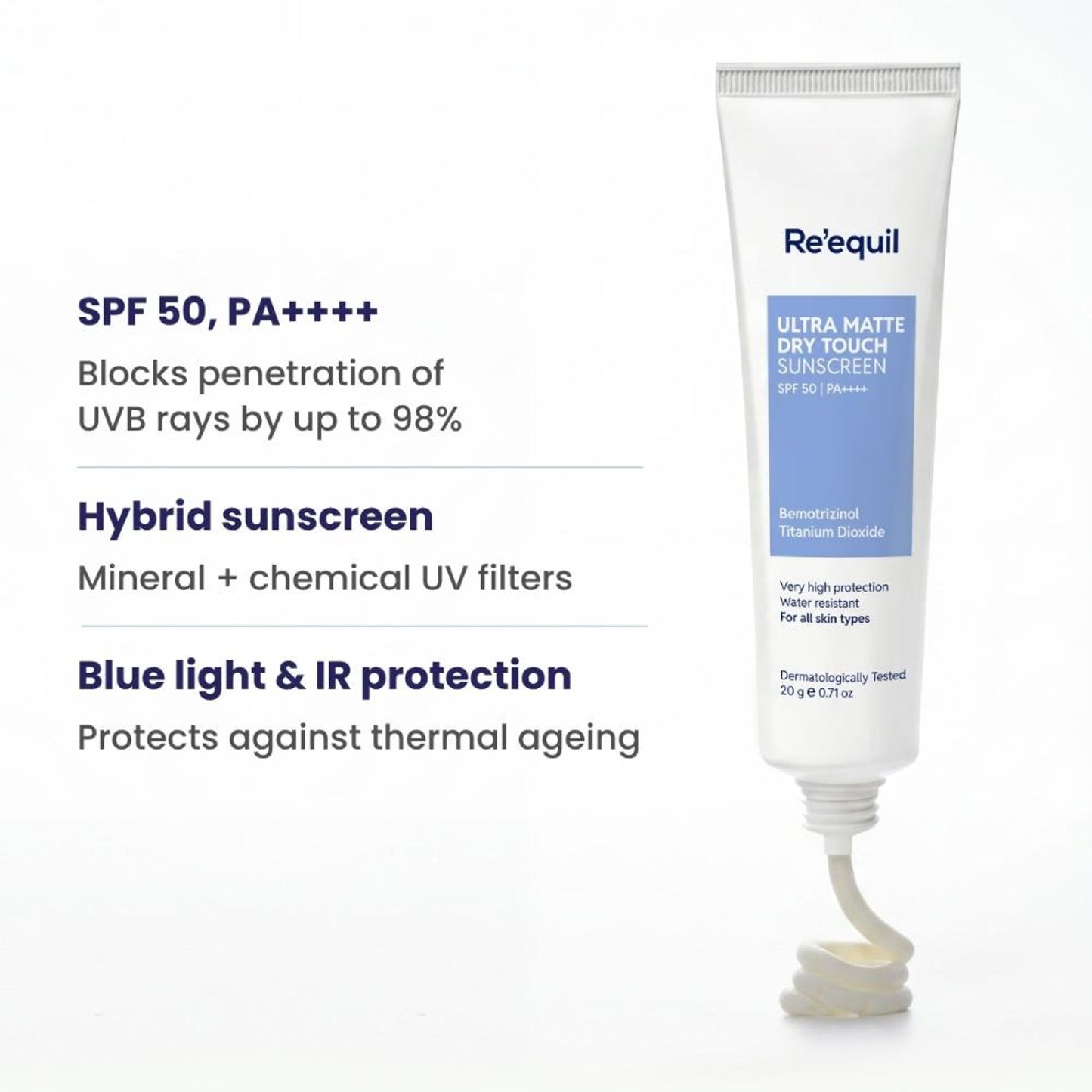 Re'equil Ultra Matte Dry Touch Sunscreen SPF 50 PA++++