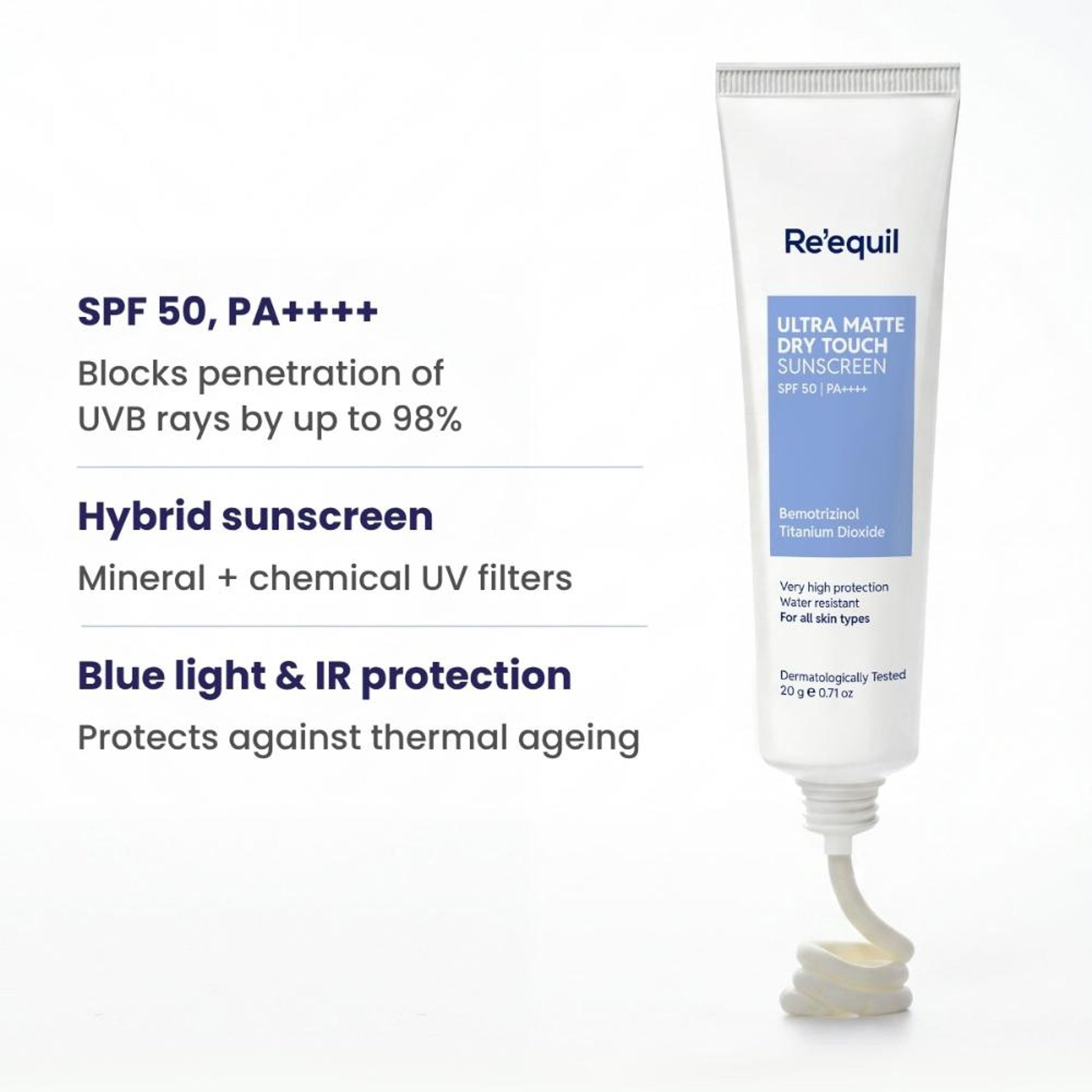Re'equil Ultra Matte Dry Touch Sunscreen SPF 50 PA++++
