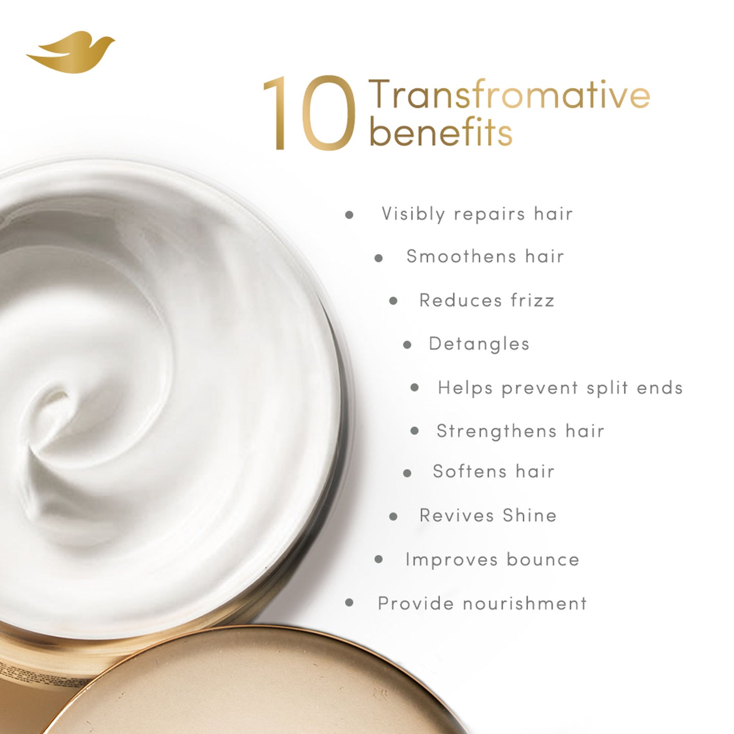 Dove 10 In 1 Deep Repair Treatment Hair Mask For Dry & Frizzy Hair