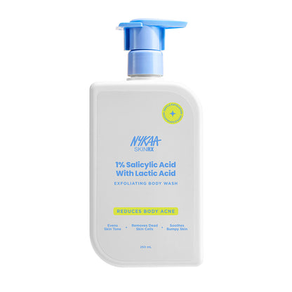 Nykaa 1% Salicylic Acid & Lactic Acid Exfoliating Body Wash - Treats Body Acne & Strawberry Skin