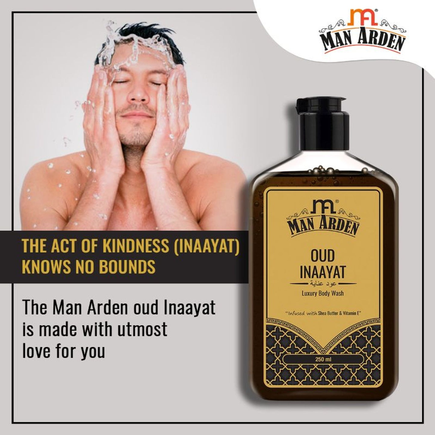 Man Arden Oud Inaayat Luxury Body Wash Infused With Shea Butter & Vitamin E