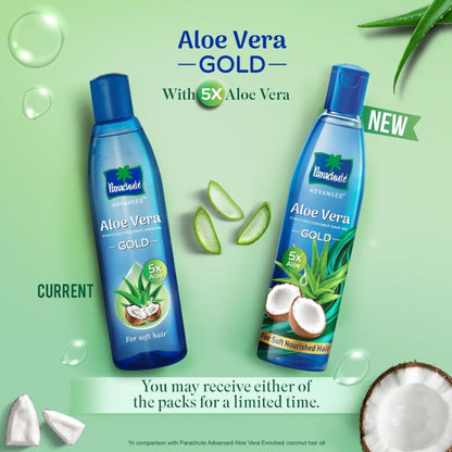 Parachute Advansed 5X Aloe Vera Enriched Coconut Hair Oil GOLD, Makes hair Sooperr soft