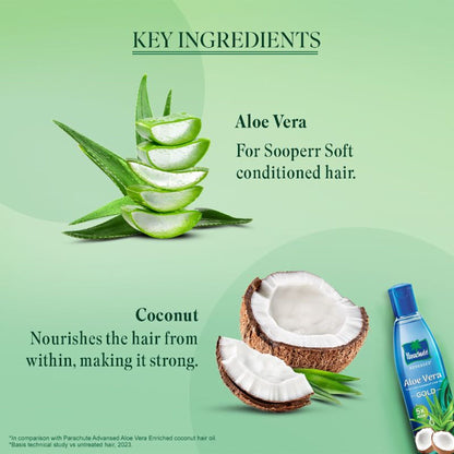 Parachute Advansed 5X Aloe Vera Enriched Coconut Hair Oil GOLD, Makes hair Sooperr soft