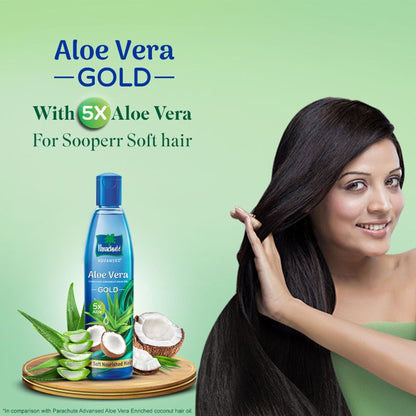 Parachute Advansed 5X Aloe Vera Enriched Coconut Hair Oil GOLD, Makes hair Sooperr soft