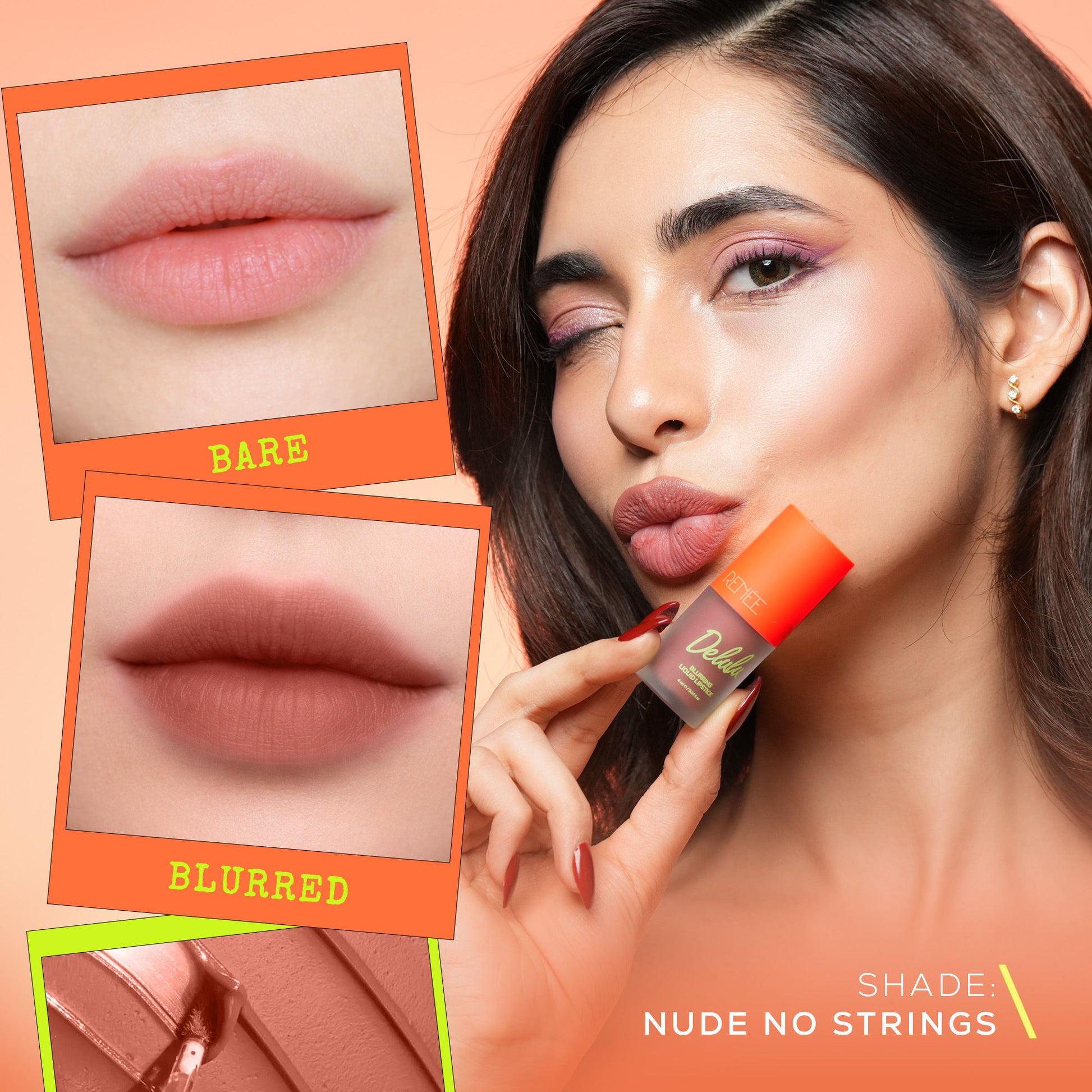 Renee Cosmetics Delulu Blurring Matte Liquid Lipstick - Nude No Strings