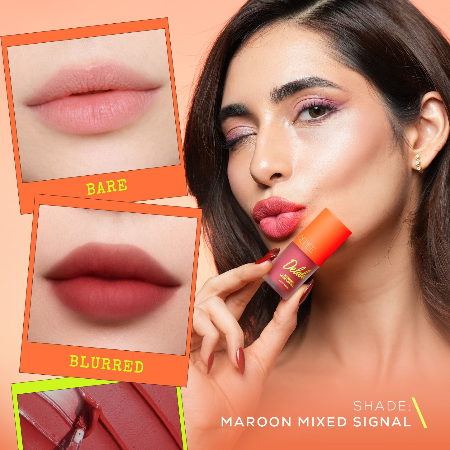Renee Cosmetics Delulu Blurring Matte Liquid Lipstick - Maroon Mixed Signal